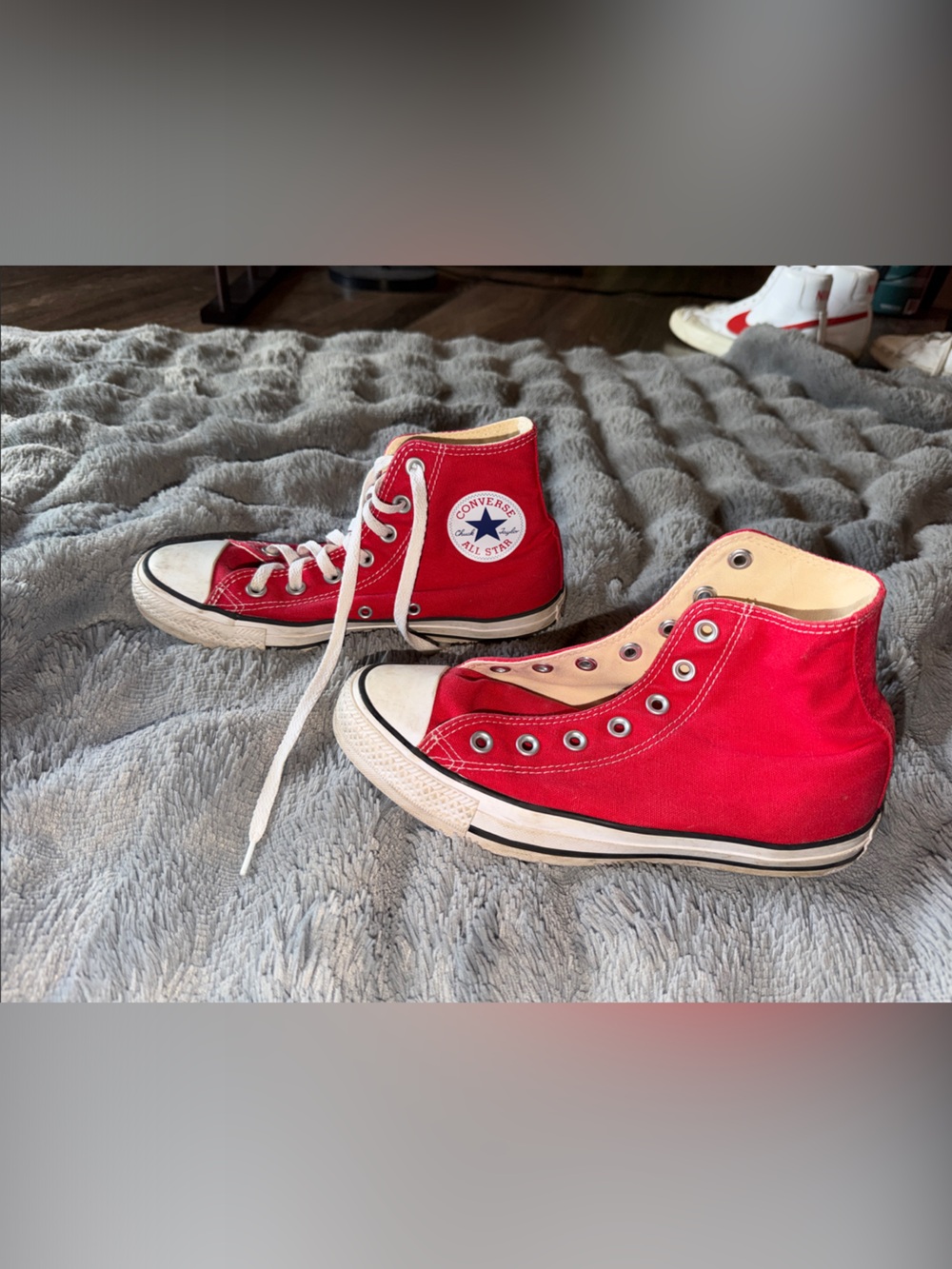 Converse Red High-Top Canvas Sneakers